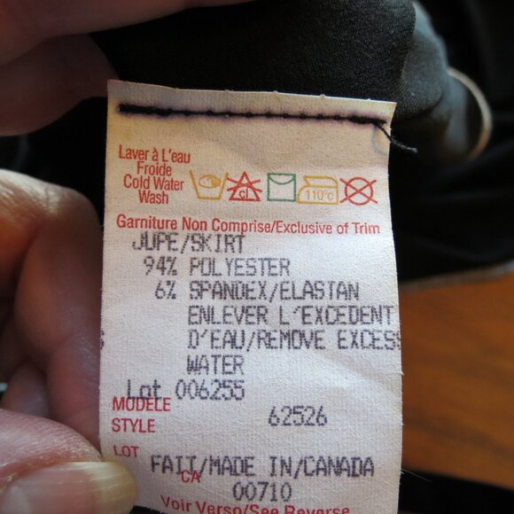 Joseph Ribkoff Black Bias Cut High Low Knit Skirt Size 10 - Picture 8 of 8